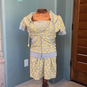 Juicy Couture 2-piece terry cloth mini dress and matching short sleeve hoodie